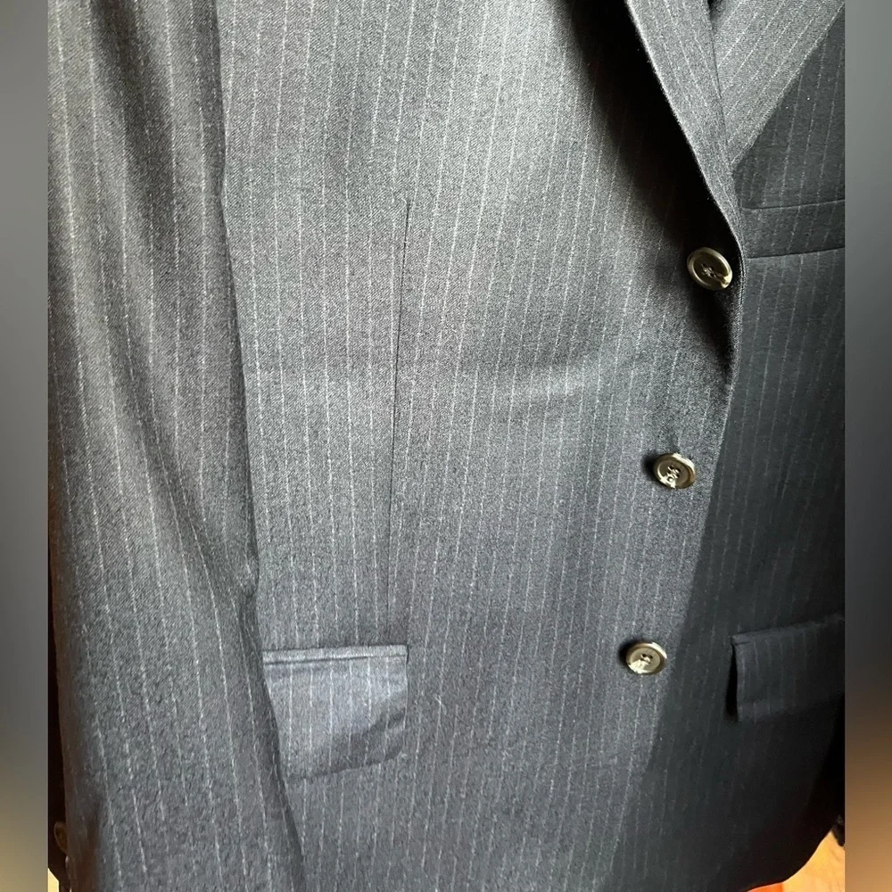 Lauren Ralph Lauren Classic Black Pinstripe Men's Blazer Wool/Cashmere Blend 46S